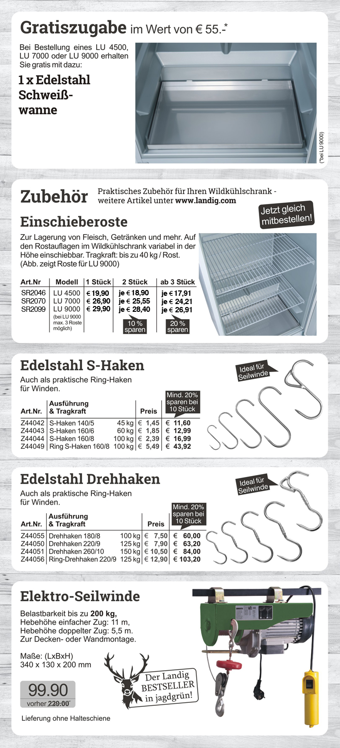 Wildk�hlschrank Zubeh�r - hier klicken!